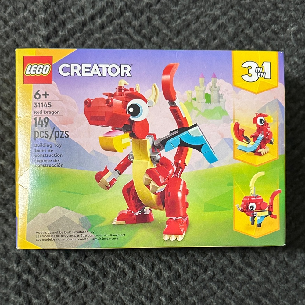 LEGO Creator 3 in 1 Red Dragon, Fish & Bird Set